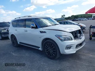 2016 Infiniti QX80 with VIN JN8AZ2NE6G9125296, listed as a IAAI auction lot 40869127 with 96,998 mi miles. Bid and sale history available at carsss.com. Image 1.