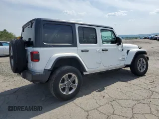 2021 Jeep Wrangler Unlimited Sahara with VIN 1C4HJXEG4MW550691, listed as a Copart auction lot 55654035 with Not provided miles and Salvage title. Bid and sale history available at DreamBid. Image 3.