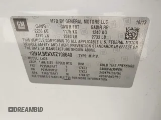 2014 Chevrolet Equinox LT z VIN 1GNALBEKXEZ108640, wystawiony jako IAAI lot #41043768 z przebiegiem 209 450 mil mil oraz . Historia ofert i sprzedaży dostępna na DreamBid. Obrazek 9.