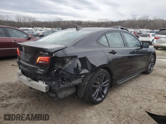 2019 Acura TLX w/A-Spec Pkg with VIN 19UUB3F6XKA005021, listed as a Copart auction lot 46462965 with 84,381 mi miles and Salvage title. Bid and sale history available at DreamBid. Image 3.