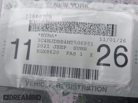 2021 Jeep Compass Latitude with VIN 3C4NJDBB4MT506951, listed as a IAAI auction lot 42183491 with 50,193 mi miles and . Bid and sale history available at DreamBid. Image 17.