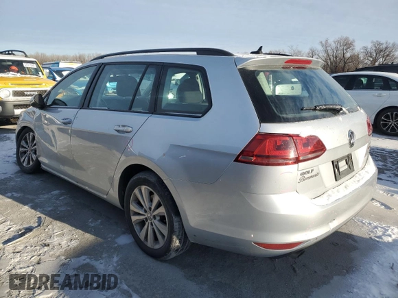 2017 Volkswagen Golf SportWagen S with VIN 3VW017AUXHM538640, listed as a Copart auction lot 37742174 with 102,001 mi miles. Bid and sale history available at carsss.com. Image 2.