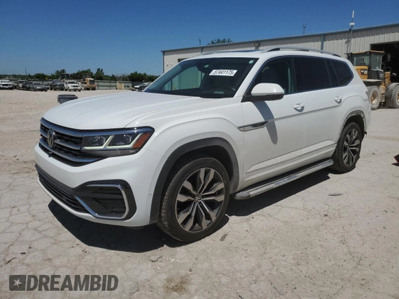 2021 Volkswagen Atlas SEL Premium R-Line with VIN 1V2FR2CA9MC524833, listed as a Copart auction lot 57441175 with 72,128 mi miles and Salvage title. Bid and sale history available at DreamBid. Image 1.
