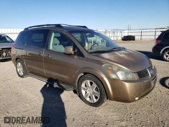 2004 Nissan Quest SE with VIN 5N1BV28U24N317733, listed as a Copart auction lot 78168184 with 0 mi miles and Salvage Title. Bid and sale history available at carsss.com. Image 4.