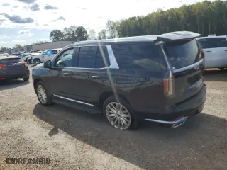 2021 Cadillac Escalade Premium Luxury with VIN 1GYS4BKL9MR368012, listed as a Copart auction lot 76289024 with 45,889 mi miles and Salvage Title. Bid and sale history available at carsss.com. Image 2.
