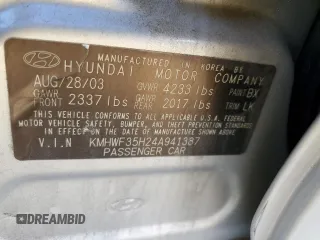 2004 Hyundai Sonata GLS with VIN KMHWF35H24A941387, listed as a Copart auction lot 77350514 with 280,521 mi miles and Salvage Title. Bid and sale history available at carsss.com. Image 12.