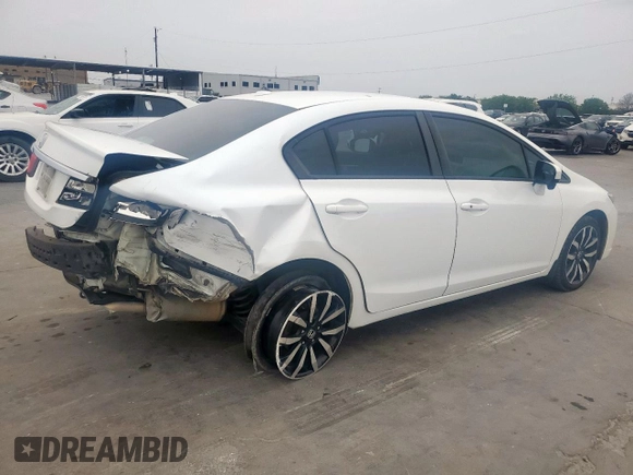 2014 Honda Civic EX-L with VIN 19XFB2F97EE014465, listed as a Copart auction lot 53872845 with 136,719 mi miles and Salvage Title. Bid and sale history available at DreamBid. Image 3.