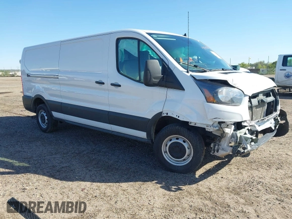 2023 Ford Transit Cargo with VIN 1FTYE1Y82PKA84762, listed as a IAAI auction lot 41718720 with 21,029 mi miles and . Bid and sale history available at DreamBid. Image 1.