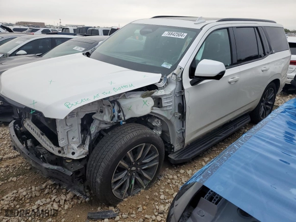 2021 Cadillac Escalade Sport Platinum with VIN 1GYS4GKL0MR447002, listed as a Copart auction lot 76842504 with 44,319 mi miles and Salvage Title. Bid and sale history available at carsss.com. Image 1.