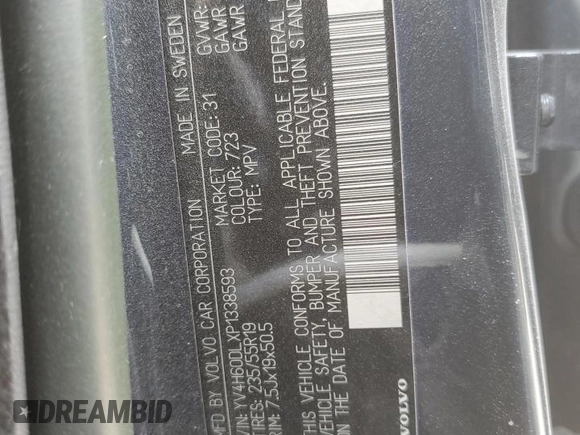 2023 Volvo XC60 Plus Dark Theme z VIN YV4H60DLXP1338593, wystawiony jako Copart lot #54832565 z przebiegiem 17 406 mil mil oraz Nie do naprawy • Non repairable. Historia ofert i sprzedaży dostępna na DreamBid. Obrazek 14.
