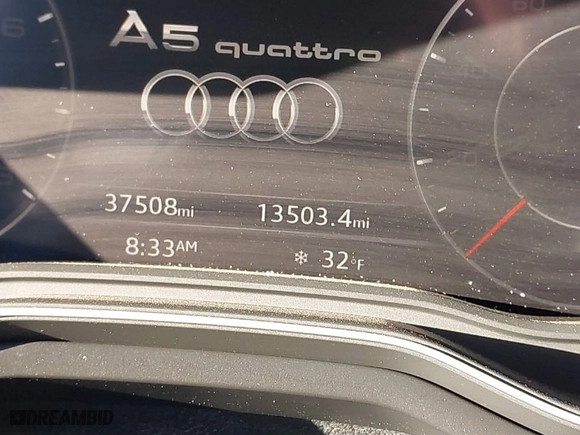 2019 Audi A5 Sportback Premium Plus with VIN WAUENCF55KA027183, listed as a IAAI auction lot 41241789 with 37,508 mi miles. Bid and sale history available at carsss.com. Image 7.