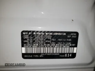 2023 Mitsubishi Outlander ES z VIN JA4J3TA82PZ009848, wystawiony jako Copart lot #82392604 z przebiegiem 52 123 mil mil oraz Szkoda całkowita • Salvage title. Historia ofert i sprzedaży dostępna na DreamBid. Obrazek 12.