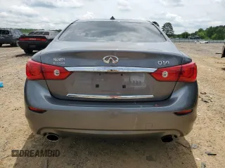 2014 Infiniti Q50 Premium with VIN JN1BV7AP8EM682000, listed as a Copart auction lot 53619995 with 117,515 mi miles and Salvage title. Bid and sale history available at DreamBid. Image 6.