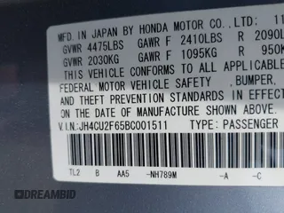 2011 Acura TSX z VIN JH4CU2F65BC001511, wystawiony jako IAAI lot #42098880 z przebiegiem 272 571 mil mil oraz . Historia ofert i sprzedaży dostępna na DreamBid. Obrazek 9.