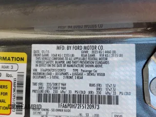 2015 Ford Fusion SE with VIN 1FA6P0H72F5120973, listed as a Copart auction lot 59410355 with 132,470 mi miles and Salvage title. Bid and sale history available at DreamBid. Image 13.