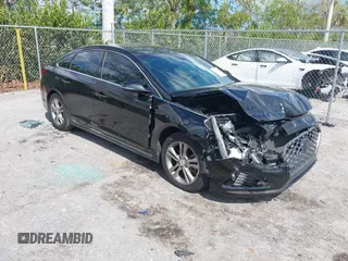 2018 Hyundai Sonata SEL with VIN 5NPE34AF3JH647018, listed as a IAAI auction lot 41687419 with 97,561 mi miles and . Bid and sale history available at DreamBid. Image 1.