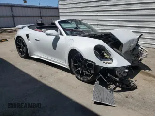 2021 Porsche 911 Turbo S with VIN WP0CD2A96MS263310, listed as a Copart auction lot 65493254 with 4,904 mi miles and Salvage Title. Bid and sale history available at carsss.com. Image 4.