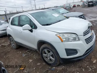 2016 Chevrolet Trax LS with VIN KL7CJNSB9GB559497, listed as a IAAI auction lot 41176681 with 106,794 mi miles. Bid and sale history available at carsss.com. Image 1.