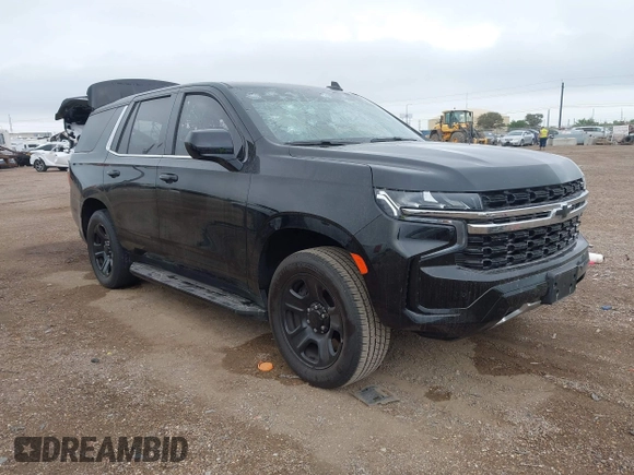 2023 Chevrolet Tahoe Commercial with VIN 1GNSKLED0PR395388, listed as a IAAI auction lot 42194028 with 10,276 mi miles and . Bid and sale history available at DreamBid. Image 1.