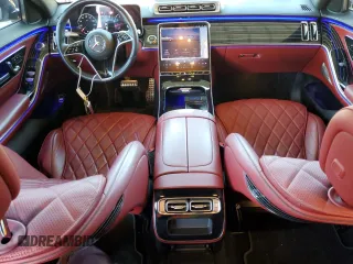 2023 Mercedes-Benz S-Class S 580 with VIN W1K6G7GB9PA176965, listed as a Copart auction lot 48893445 with 27,174 mi miles and Salvage Title. Bid and sale history available at carsss.com. Image 8.