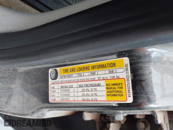 2007 Chevrolet Avalanche LS with VIN 3GNEC12087G204834, listed as a IAAI auction lot 42144606 with Not provided miles and . Bid and sale history available at DreamBid. Image 9.