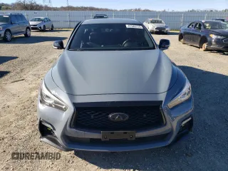 2022 Infiniti Q50 Red Sport 400 with VIN JN1FV7DR8NM390250, listed as a Copart auction lot 87685715 with 66,553 mi miles and Salvage title. Bid and sale history available at DreamBid. Image 5.