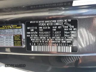 2017 Hyundai Santa Fe 2.4L z VIN 5XYZUDLB8HG430221, wystawiony jako Copart lot #64330015 z przebiegiem 151 318 mil mil oraz Szkoda całkowita • Salvage title. Historia ofert i sprzedaży dostępna na DreamBid. Obrazek 12.
