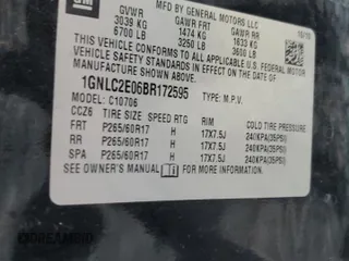 2011 Chevrolet Tahoe Commercial with VIN 1GNLC2E06BR172595, listed as a Copart auction lot 81598064 with 317,477 mi miles and Salvage title. Bid and sale history available at DreamBid. Image 13.