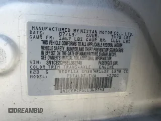 2014 Nissan Note SV with VIN 3N1CE2CP5EL362745, listed as a Copart auction lot 54069575 with 79,902 mi miles and Salvage Title. Bid and sale history available at DreamBid. Image 12.