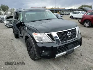 2017 Nissan Armada SV with VIN JN8AY2ND5H9005792, listed as a Copart auction lot 48800165 with 100,316 mi miles and Salvage Title. Bid and sale history available at carsss.com. Image 12.