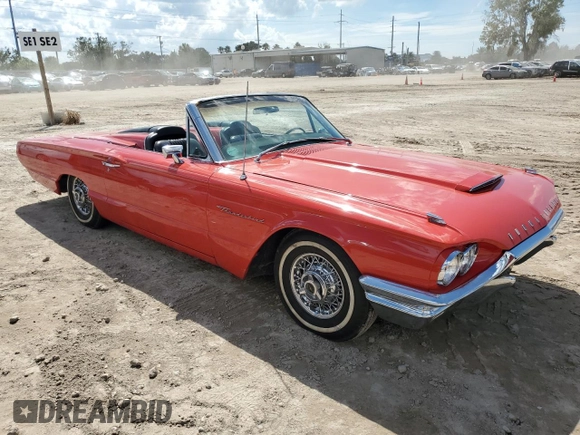 1964 Ford Thunderbird with VIN 4Y85Z148141, listed as a Copart auction lot 73769444 with 3,631 mi miles and Salvage Title. Bid and sale history available at DreamBid. Image 4.