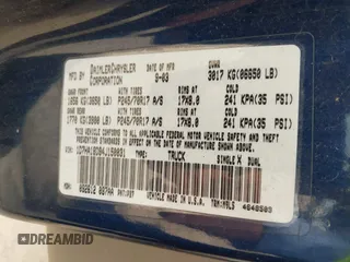 2004 Dodge 1500 SLT with VIN 1D7HA18D94J150031, listed as a IAAI auction lot 42220282 with 249,517 mi miles and . Bid and sale history available at DreamBid. Image 9.