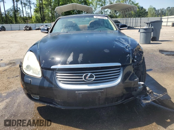 2003 Lexus SC 430 with VIN JTHFN48Y730047333, listed as a Copart auction lot 52112085 with 106,750 mi miles and Salvage title. Bid and sale history available at DreamBid. Image 5.