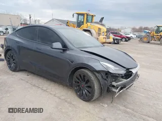 2023 Tesla Model Y Performance with VIN 7SAYGDEF2PF757113, listed as a IAAI auction lot 41881175 with 54,809 mi miles and . Bid and sale history available at DreamBid. Image 1.