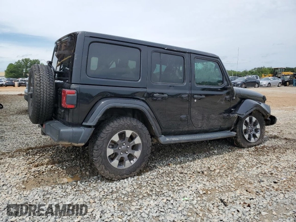 2018 Jeep Wrangler Unlimited Sahara with VIN 1C4HJXEG5JW211272, listed as a Copart auction lot 61765625 with 108,010 mi miles and Salvage title. Bid and sale history available at DreamBid. Image 3.