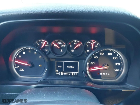 2020 Chevrolet Silverado 1500 Custom with VIN 3GCPYBEH8LG361073, listed as a IAAI auction lot 41529367 with 38,344 mi miles. Bid and sale history available at carsss.com. Image 7.
