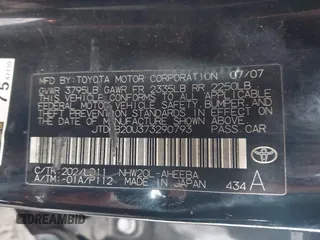 2007 Toyota Prius with VIN JTDKB20U373290793, listed as a IAAI auction lot 41569637 with 302,153 mi miles. Bid and sale history available at carsss.com. Image 9.