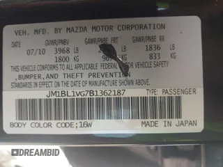 2011 Mazda 3 i Touring z VIN JM1BL1VG7B1362187, wystawiony jako IAAI lot #42210831 z przebiegiem 124 195 mil mil oraz . Historia ofert i sprzedaży dostępna na DreamBid. Obrazek 9.
