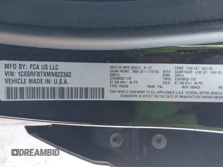 2021 Ram 1500 Big Horn с VIN 1C6SRFBTXMN822362, выставлен на аукционе IAAI как лот 41759688 с пробегом 49 419 миль миль и . История ставок и продаж доступна на DreamBid. Изображение 9.