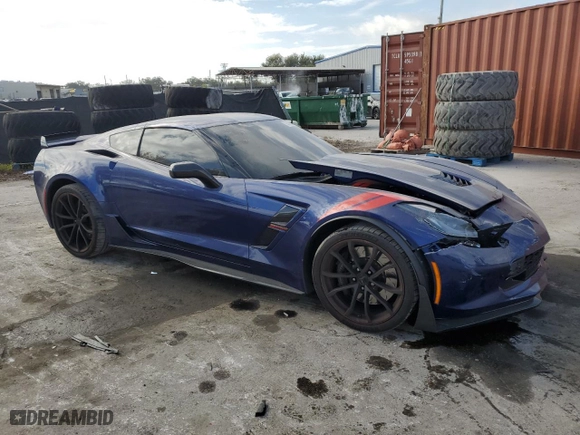 2017 Chevrolet Corvette Grand Sport 1LT with VIN 1G1YW2D76H5101393, listed as a Copart auction lot 83498254 with 53,167 mi miles and Salvage Title. Bid and sale history available at carsss.com. Image 4.
