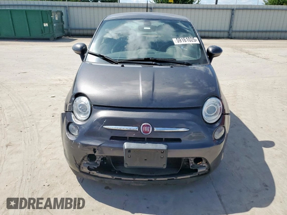 2016 FIAT 500e with VIN 3C3CFFGE3GT221786, listed as a Copart auction lot 59161025 with Not provided miles and Salvage title. Bid and sale history available at DreamBid. Image 5.