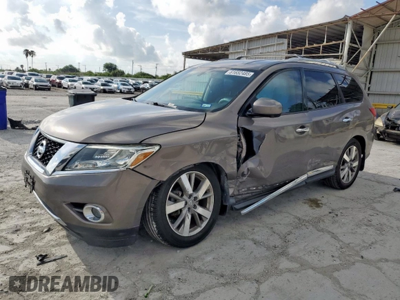 2014 Nissan Pathfinder SL with VIN 5N1AR2MN4EC612375, listed as a Copart auction lot 61652485 with 127,039 mi miles and Salvage title. Bid and sale history available at DreamBid. Image 1.
