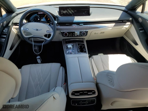 2023 Genesis Electrified G80 with VIN KMTGE4S13PU005176, listed as a Copart auction lot 58163704 with 5,315 mi miles and Non Repairable. Bid and sale history available at carsss.com. Image 8.