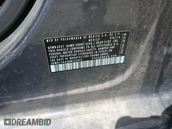 2016 Volkswagen Jetta Sport z VIN 3VWD17AJ4GM232023, wystawiony jako Copart lot #63944665 z przebiegiem 128 950 mil mil oraz Szkoda całkowita • Salvage title. Historia ofert i sprzedaży dostępna na DreamBid. Obrazek 12.