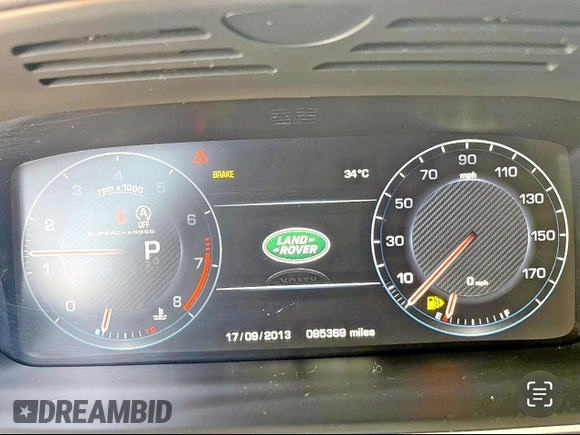 2014 Land Rover Range Rover Supercharged with VIN SALGS2TF6EA155229, listed as a Copart auction lot 62614735 with 95,369 mi miles and Salvage title. Bid and sale history available at DreamBid. Image 8.