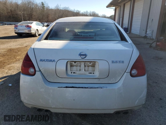 2006 Nissan Maxima 3.5 SE with VIN 1N4BA41E56C844412, listed as a Copart auction lot 89316425 with 0 mi miles and Salvage Title. Bid and sale history available at carsss.com. Image 6.