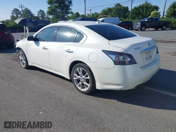 2014 Nissan Maxima S with VIN 1N4AA5AP2EC909749, listed as a IAAI auction lot 42456426 with 185,554 mi miles and . Bid and sale history available at DreamBid. Image 3.
