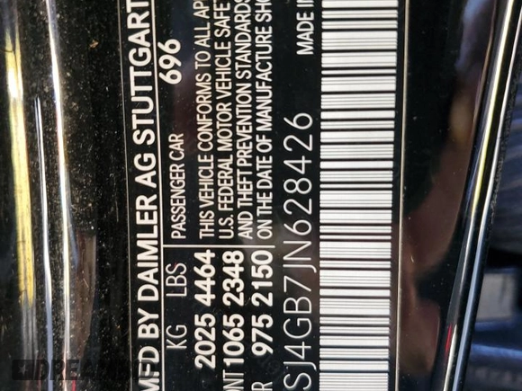 2018 Mercedes-Benz CLA 250 with VIN WDDSJ4GB7JN628426, listed as a Copart auction lot 43414564 with 70,563 mi miles and . Bid and sale history available at DreamBid. Image 12.