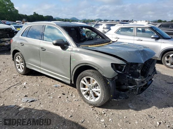 2024 Audi Q3 S line Premium z VIN WA1DECF35R1028206, wystawiony jako Copart lot #56335225 z przebiegiem 19 375 mil mil oraz Szkoda całkowita • Salvage title. Historia ofert i sprzedaży dostępna na DreamBid. Obrazek 4.