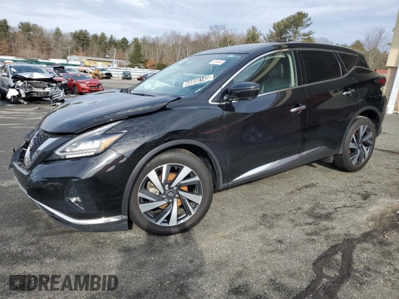 2023 Nissan Murano SL with VIN 5N1AZ2CJ4PC124965, listed as a Copart auction lot 46850145 with 51,672 mi miles and Non Repairable. Bid and sale history available at DreamBid. Image 1.